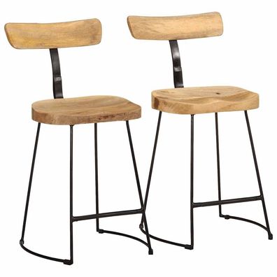 vidaXL Barhocker 2 Stk. 49x43x79 cm Mango Massivholz