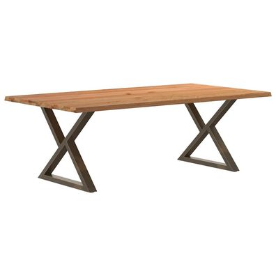 vidaXL Esstisch mit Baumkanten 220x120x74 cm Massivholz Eiche