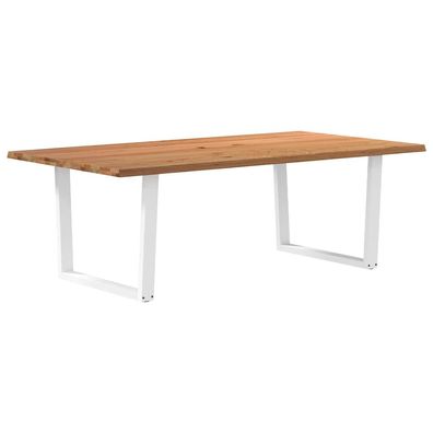 vidaXL Esstisch mit Baumkanten 220x120x74 cm Massivholz Eiche