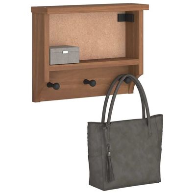 vidaXL Wandgarderobe Sandnes 45x12x35 cm Massivholz Kiefer