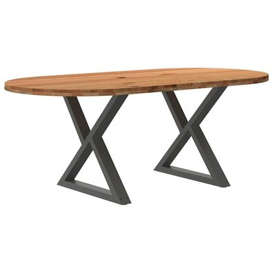 vidaXL Esstisch Hellbraun 200x100x74 cm Massivholz Eiche Oval