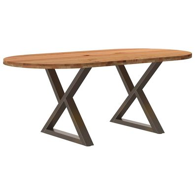vidaXL Esstisch Hellbraun 200x100x74 cm Massivholz Eiche Oval