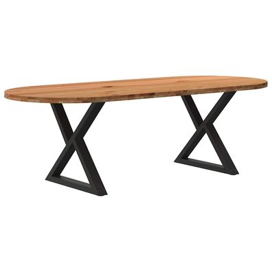 vidaXL Esstisch Hellbraun 240x100x74 cm Massivholz Eiche Oval
