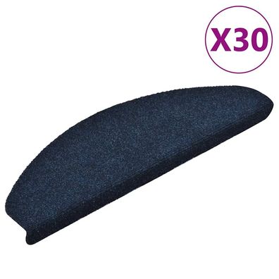 vidaXL Stufenmatten Selbstklebend 30 Stk. Marineblau 65x21x4 cm
