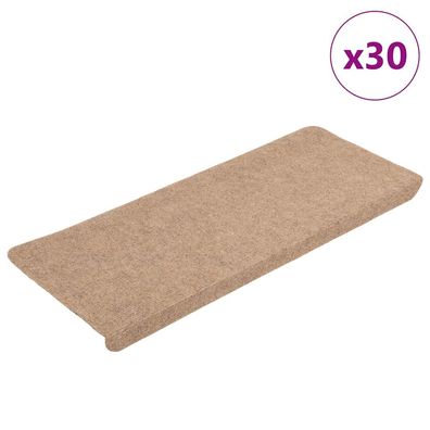 vidaXL Stufenmatten Selbstklebend 30 Stk. Beige 65x24,5x3,5 cm
