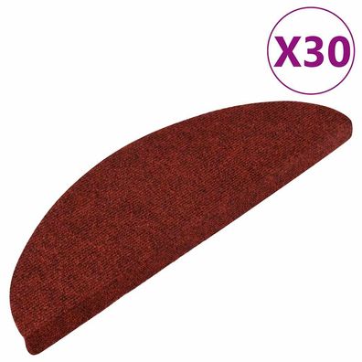vidaXL Stufenmatten Selbstklebend 30 Stk. Rot 56x17x3 cm