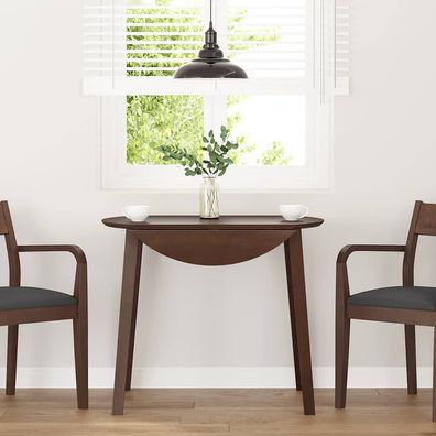 vidaXL Esstisch Braun Massivholz Gummibaumholz