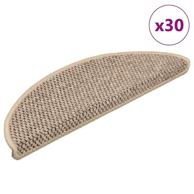 vidaXL Stufenmatten Selbstklebend Sisal-Optik 30 Stk. 56x17x3 cm