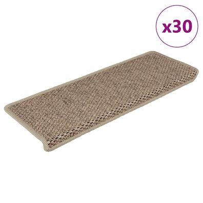vidaXL Stufenmatten Selbstklebend Sisal-Optik 30Stk. 65x21x4cm Sand