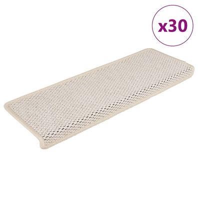 vidaXL Stufenmatten Selbstklebend Sisal-Optik 30 Stk. 65x21x4cm Creme