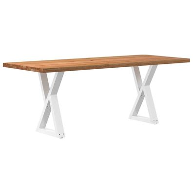 vidaXL Esstisch Hellbraun 200x80x74 cm Massivholz Eiche Rechteckig