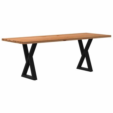vidaXL Esstisch Hellbraun 220x80x74 cm Massivholz Eiche Rechteckig