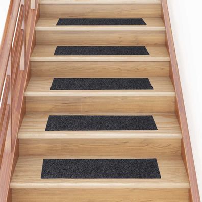 vidaXL Stufenmatten Selbstklebend 30 Stk. Grau 76x20cm Rechteckig