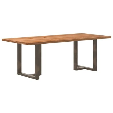 vidaXL Esstisch Hellbraun 220x100x74 cm Massivholz Eiche Rechteckig