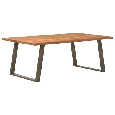 vidaXL Esstisch mit Baumkanten 200x120x74 cm Massivholz Eiche Rechteck