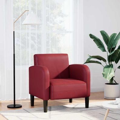 vidaXL Sessel mit Armlehnen Weinrot 54 cm Kunstleder