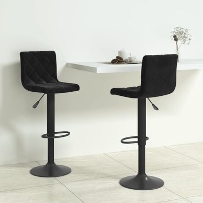 vidaXL Barhocker 2 Stk. Schwarz Samt