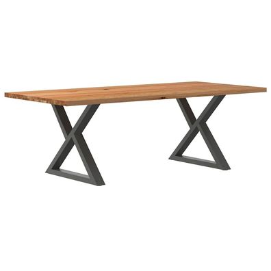 vidaXL Esstisch Hellbraun 220x100x74 cm Massivholz Eiche Rechteckig