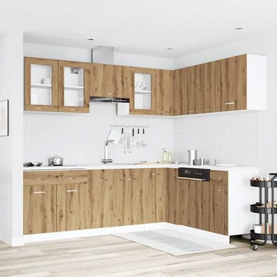 vidaXL 11-tlg. Küchenschrank-Set Lyon Artisan-Eiche Holzwerkstoff