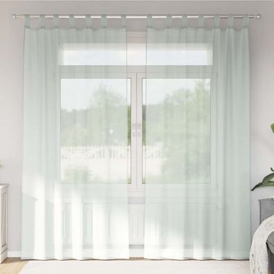vidaXL Voile Vorhänge mit Schlaufen 2 Stk. Hellgrau 140x245 cm