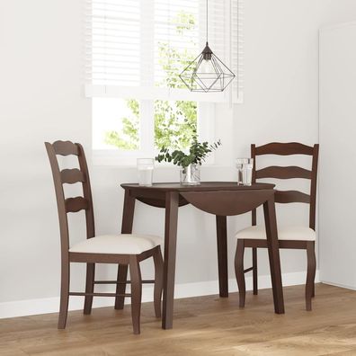 vidaXL Esszimmerstühle mit Kissen 2 Stk. Braun Massivholz Gummibaum
