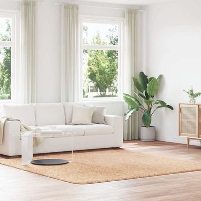 vidaXL Teppich Shaggy Hochflor Navarra Beige 240x240 cm Polyester
