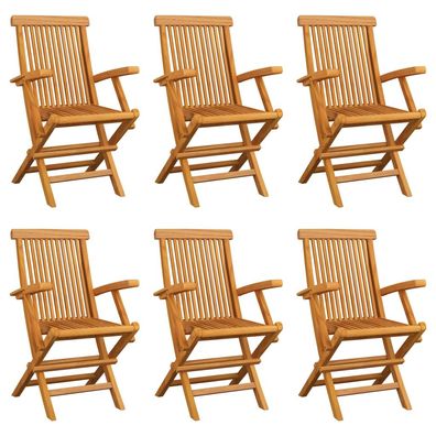 vidaXL Klappbare Gartenstühle 6 Stk. Massivholz Teak