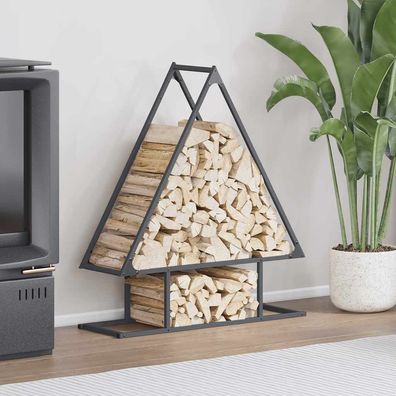vidaXL Brennholzregal Anthrazit 80x25x90 cm Kaltgewalzter Stahl