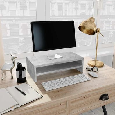 vidaXL Monitorständer Betongrau 42x24x13 cm Holzwerkstoff