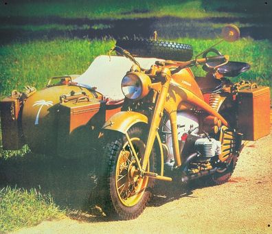 Blechschild Zündapp KS 750 Sahara, Motorrad, Gespann