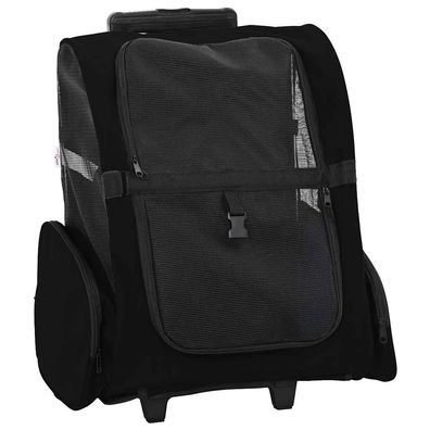 vidaXL Trolley für Haustiere 3-in-1 Schwarz 48x32x57 cm cm Oxford-Gewebe