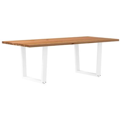 vidaXL Esstisch mit Baumkanten 220x100x74 cm Massivholz Eiche