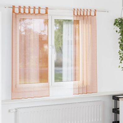 vidaXL Voile Vorhänge mit Schlaufen 2 Stk. Terrakottarot 140x175 cm
