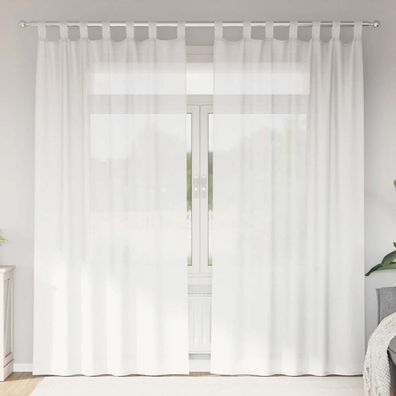 vidaXL Voile Vorhänge mit Schlaufen 2 Stk. Weiß 140x245 cm
