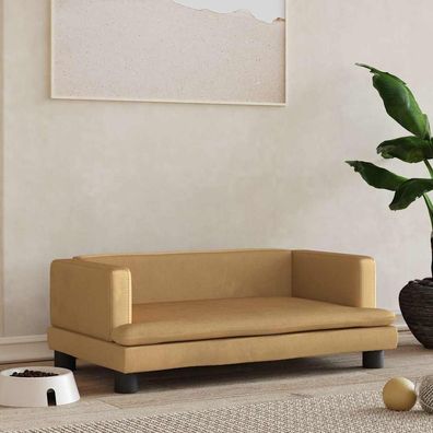 vidaXL Hundebett Braun 80x45x30 cm Samt