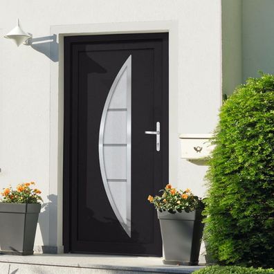 vidaXL Haustür Anthrazit 98x208 cm PVC