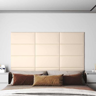 vidaXL Wandpaneele 12 Stk. Creme 60x30 cm Samt 2,16 m²