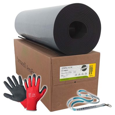 ArmaFlex HOME Kautschuk Platten selbstklebend + Handschuhe + Scorprotect® Schlüsselba