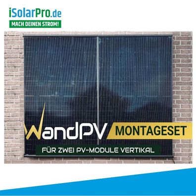 WandPV Premium Wand Halterungsystem - vertikale Montage für 2 x PV-Module