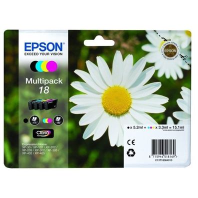 Original Epson 18 T1806 C13T18064012 C13T18064022 Tinte Multipack schwarz cyan mag