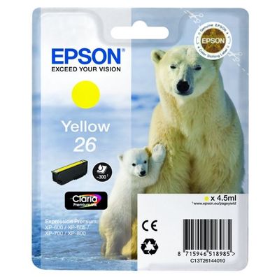 Original Epson 26 T2614 C13T26144012 C13T26144022 Tinte gelb