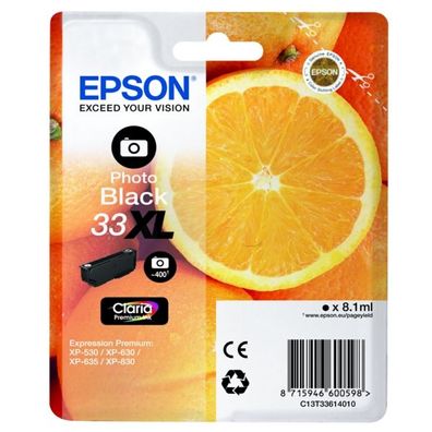 Original Epson 33XL T3361 C13T33614012 C13T33614022 Tinte photo schwarz