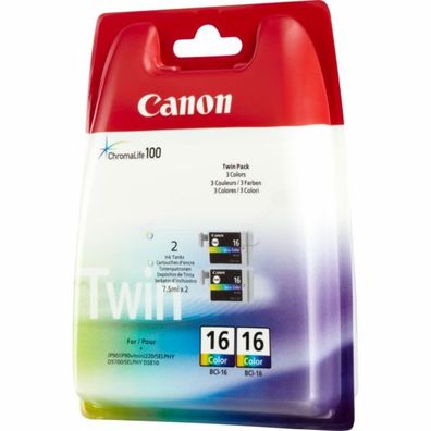 Original Canon BCI-16 C 9818A002 Tinten Doppelpack color 2 Stück