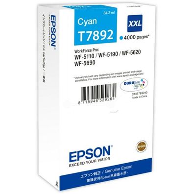 Original Epson T7892 C13T789240 Tinte cyan