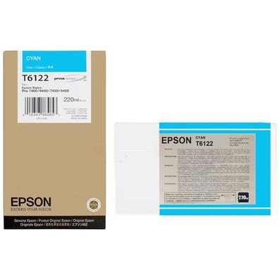 Original Epson T6122 C13T612200 Tinte cyan