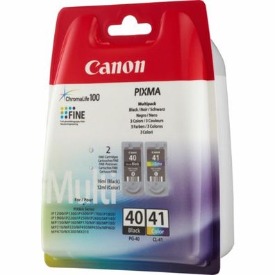 Original Canon PG-40 CL-41 0615B043 0615B051 Tinten Doppelpack schwarz color 2 Stüc