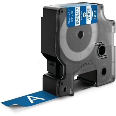 Original Dymo 1805417 Etiketten weiß auf blau 19mm x 55m
