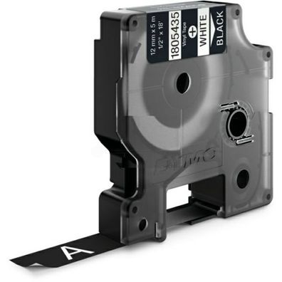 Original Dymo 1805435 Etiketten weiß auf schwarz 12mm x 55m