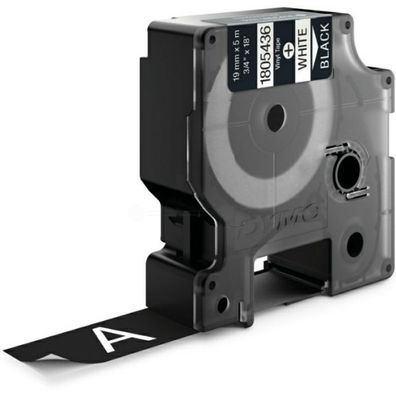 Original Dymo 1805436 Etiketten weiß auf schwarz 19mm x 55m