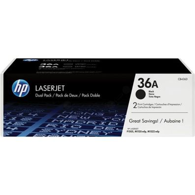 Original HP 36A CB436AD Toner Doppelpack schwarz 2 Stück